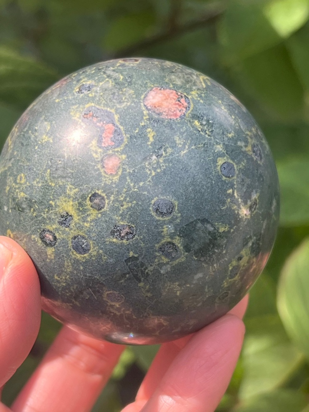 Plum (3) blossom jade sphere | crystal